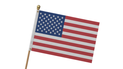 American Flag on Transparent Background