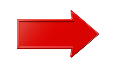 Red Arrow Pointing Right isolated on a transparent background