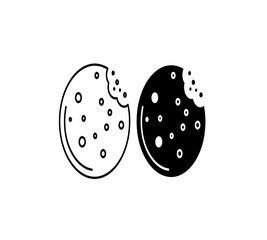 Two cookies one chocolate and one vanilla are shown with a bite taken out of each