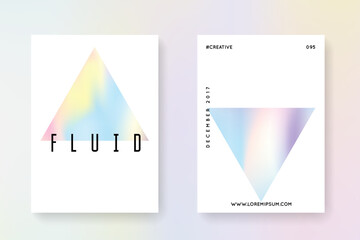 Abstract Poster. Isolated White Backdrop. Vintage Design. Geometry Presentation. Purple Pearlescent Cover. Minimal Texture. Fashion Concept. Blue Abstract Poster