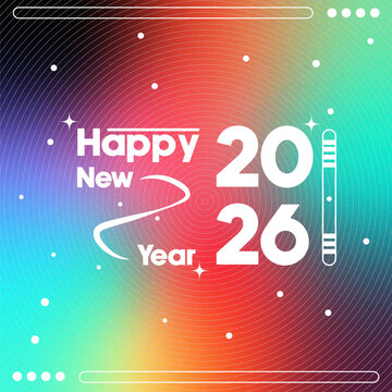 Happy New Year 2026 Celebration Gradient Design
