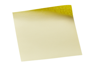 Yellow sticky note isolated on transparent background isolated on transparent background