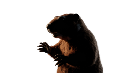 Beaver illustration on transparent background