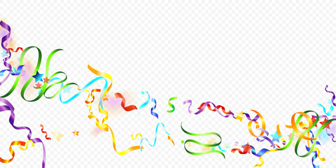 abstract colorful Holiday Serpentine.  Streamers Ribbons.
