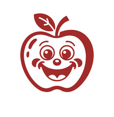 Apple line red illustration logo vector
