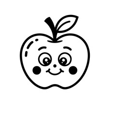 Apple line red illustration logo vector
