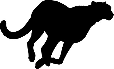 Cheetah Running Silhouette Vector Illustration