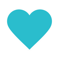 Teal Heart Icon on White Background