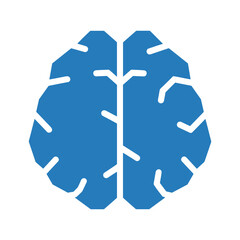 Blue brain icon illustration