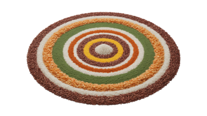 Colorful Rangoli Pattern on Black Background