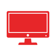 Red computer monitor icon