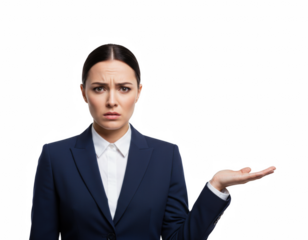 Confused Businesswoman Questioning Expression Isolated