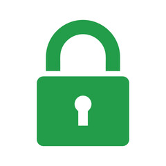 Green unlocked padlock icon