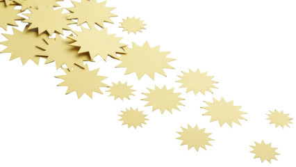 Isolated gold starburst confetti glitter for party, event, celebration or abstract design
