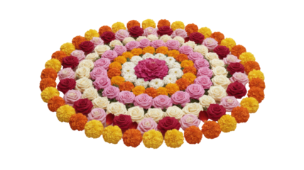 Floral Rangoli on transparent background