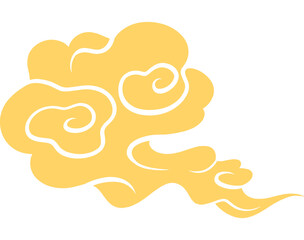 Chinese Golden Cloud Shape Decorative Illustration