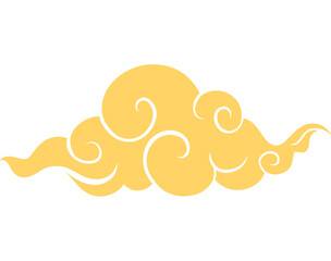 Chinese Golden Cloud Shape Decorative Illustration