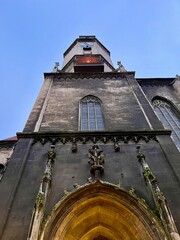 Blick von den T&uuml;rmen der Stadt Naumburg: Marientor, Marien-Magdalenen-Kirche, de Stadtkirche St.-Wenzel und der Naumburger Dom, Blick zum Weihnachtsmarkt und dem Borlachturm
