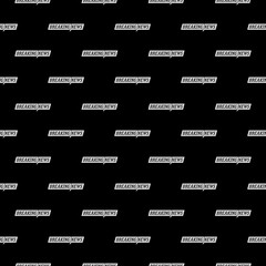 Breaking news seamless pattern isolated on black background