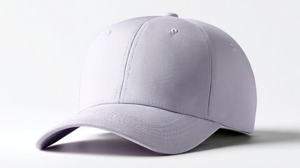 Fototapeta premium Front-Facing Soft Lavender Baseball Cap Mockup with Smooth Curved Brim