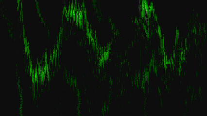 VHS Glitch Screen Effect. Green Digital Background