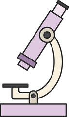 Microscope icon representing scientific research and laboratory analysis. Educational science symbol for physics, biology, and STEM learning materials.