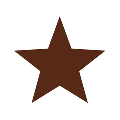Brown star icon on white background