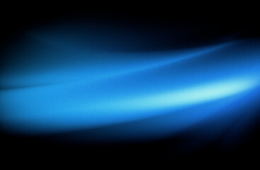Fototapeta premium Grainy wide glowing blue blur gradient wave texture on dark background