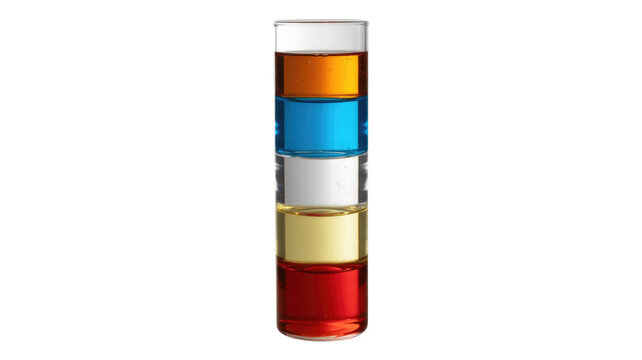 Layered Colorful Liquids in a Glass