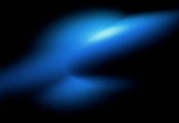 Grainy abstract glowing blue blur gradient nebula on black background © titileedzs