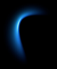Grainy vertical glowing blue blur gradient hook on black background
