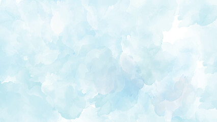 Sky pattern with snow. Light blue watercolour paper texture background. Abstract template for flyers, cards, poster, cover or design interior.