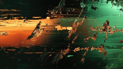 Digital data is corrupting with vibrant colors and abstract glitch elements, creating a sense of cyber destruction and dynamic technological disruption