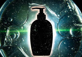 Close up of a pastel colored mini laptop keyboard with a light green screen