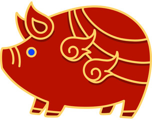 Chinese Zodiac Pig Illustration