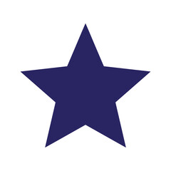 Obraz premium Navy blue five-pointed star on white background