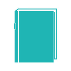 Teal book icon on white background