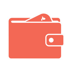 Wallet icon with cash inside