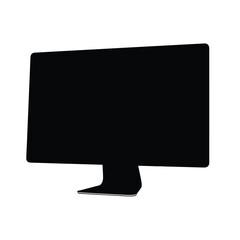 Naklejka premium Black silhouette of a computer monitor