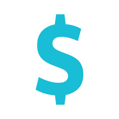 Dollar sign icon in blue