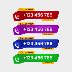 Design Call Us Button And Sign With Phone Number, Transparent Call Now, Transparent Call Us Banner, Call Now Vector with Transparent Background