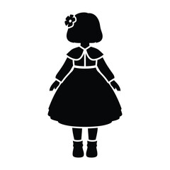Fototapeta premium Silhouette of a young girl in a dress