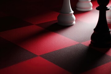 strategic thinking concept with abstract chess inspired layout