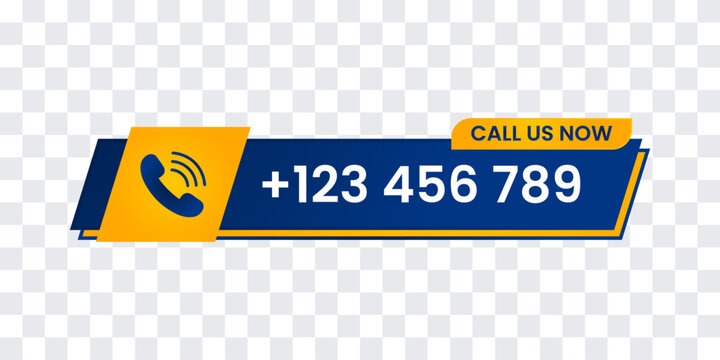 Design Call Us Button And Sign With Phone Number, Transparent Call Now, Transparent Call Us Banner, Call Now Vector with Transparent Background