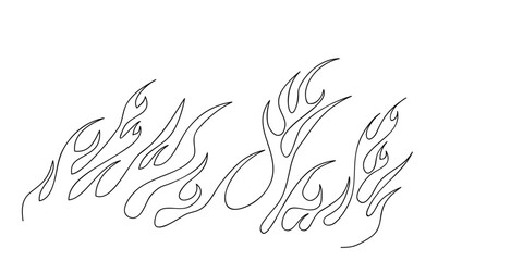 Obraz premium Simple Fire flame symbol. isolated on white background. doodle design element