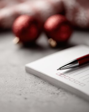 year end business checklist with festive accents, goal completion and reflection theme