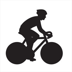 Fototapeta premium silhouette of a man riding bicycle