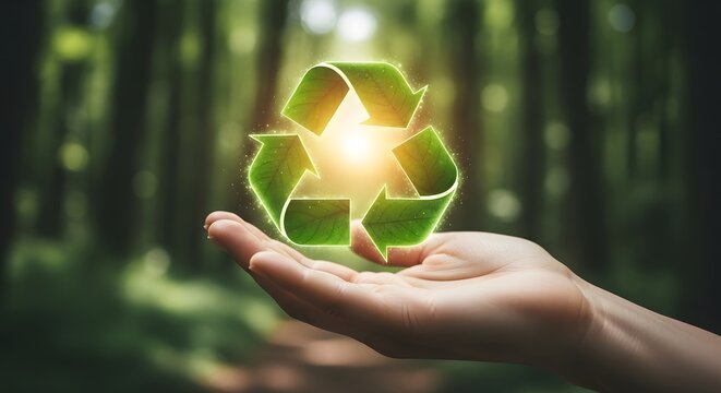Forest Recycling Symbol | Nature Conservation Green Environment - Powered by Adobe