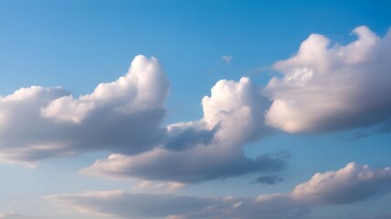 full white clouds and blue sky