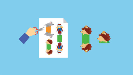 Obraz premium Illustration vector graphic of cartoon hedgehog family. Suitable for use on web apps, mobile apps and print media.